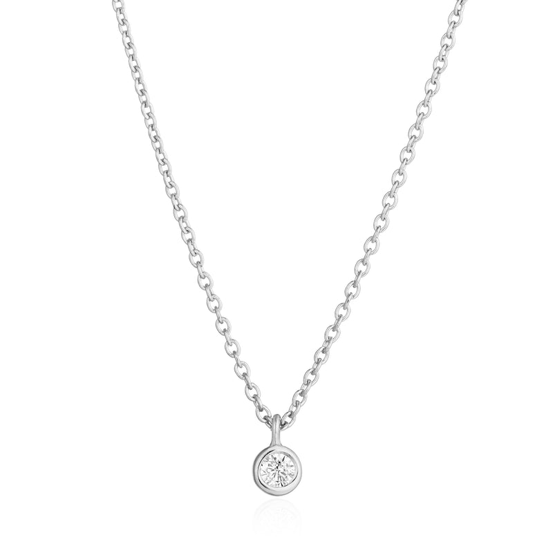 BRIA | Diamond Solitaire Pendant Necklaces AURELIE GI White Gold 