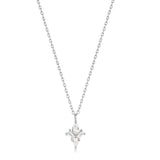 AURORA | Pear and Baguette White Sapphire Necklace Necklaces AURELIE GI White Gold 