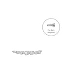 MONICA | Diamond Bar Threadless Flatback Earring