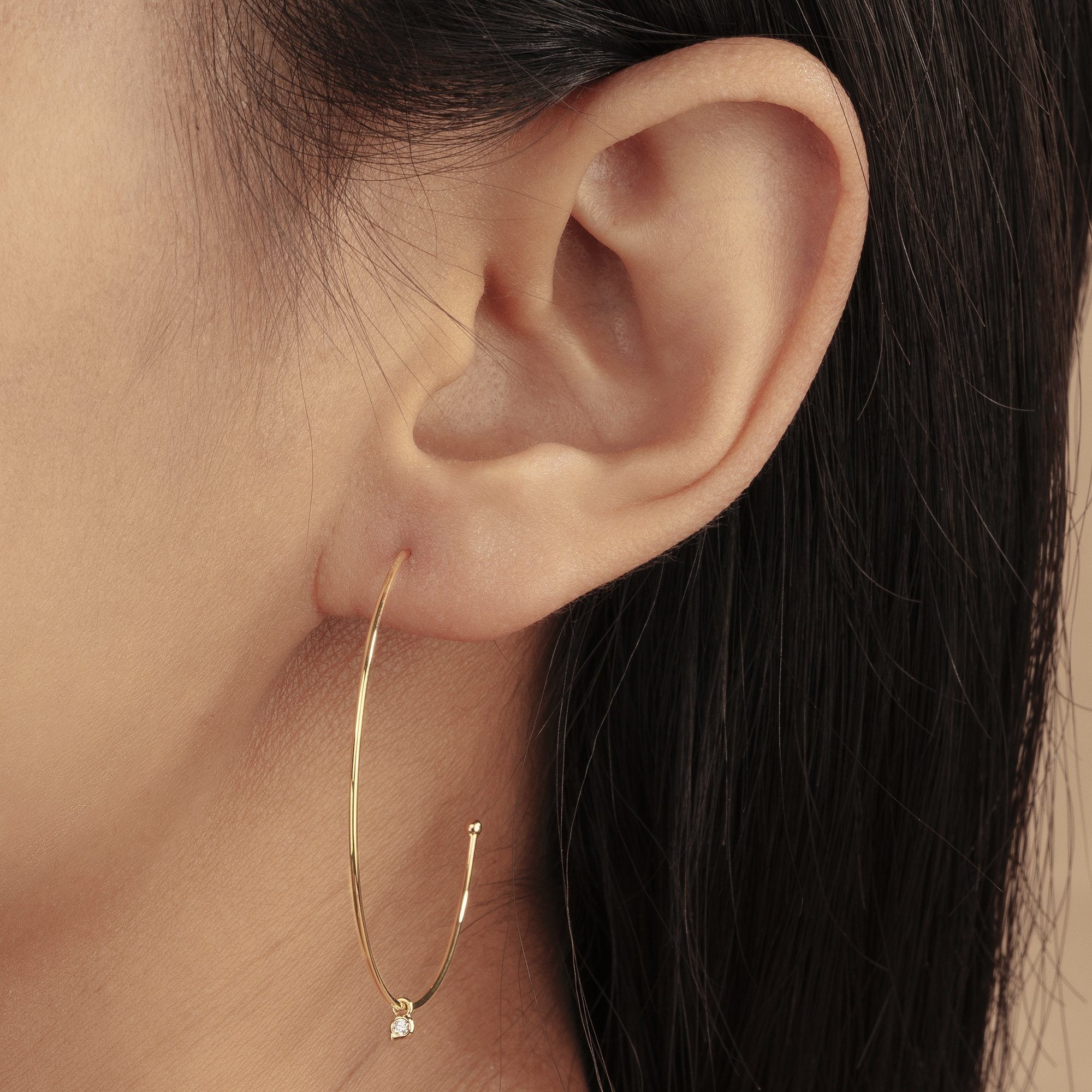 ANNE | Bezel Diamond Hoops Hoops & Huggies AURELIE GI 