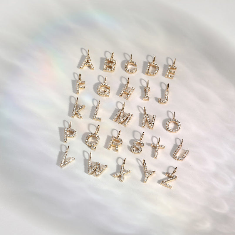 X | Diamond Initial Charm Necklace Charms AURELIE GI 