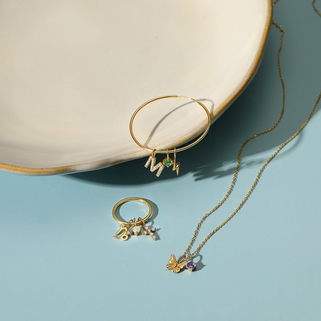 OCTOBER | Opal Necklace Charm Necklace Charms AURELIE GI 