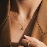 LIESE | Diamond 4-Pointed Cross Necklace Necklaces AURELIE GI 