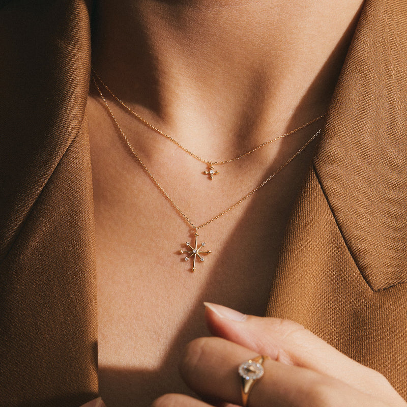 CANDIE | Diamond Octagram Star Necklace Necklaces AURELIE GI 