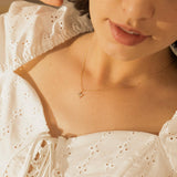 M | Diamond Initial Charm Necklace Charms AURELIE GI 