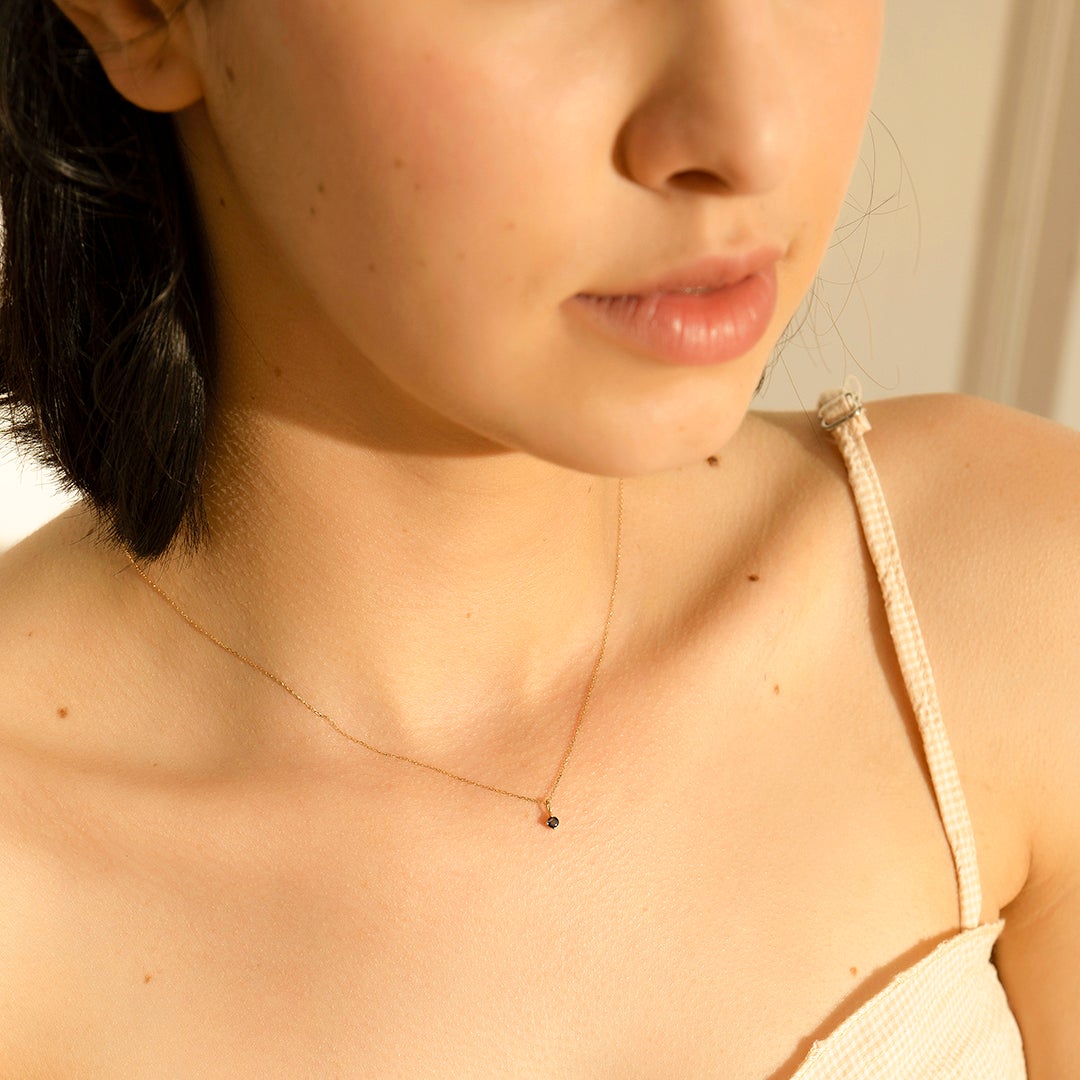 SEPTEMBER | Sapphire Necklace Charm Necklace Charms AURELIE GI 