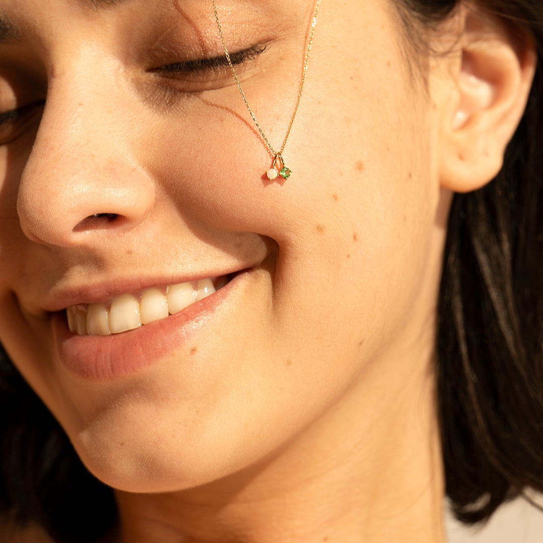 OCTOBER | Opal Necklace Charm Necklace Charms AURELIE GI 