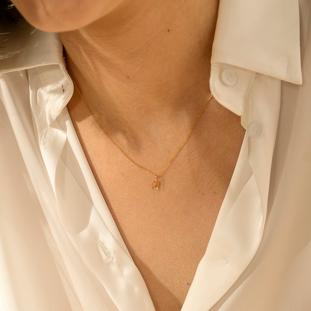 SAGITTARIUS | Zodiac Charm With Diamond Necklace Charms AURELIE GI 