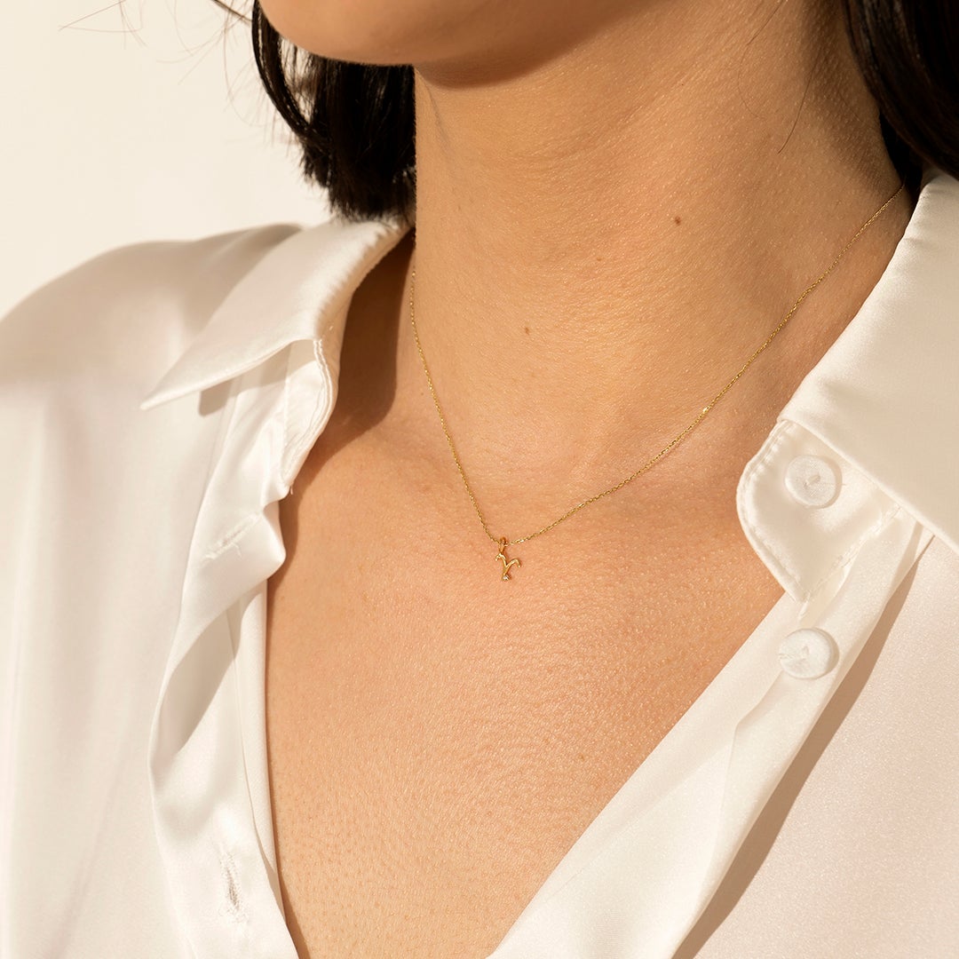 ARIES | Zodiac Charm With Diamond Necklace Charms AURELIE GI 