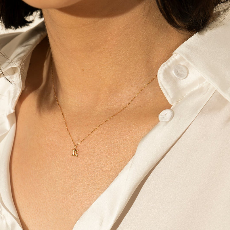 GEMINI | Zodiac Charm With Diamond Necklace Charms AURELIE GI 