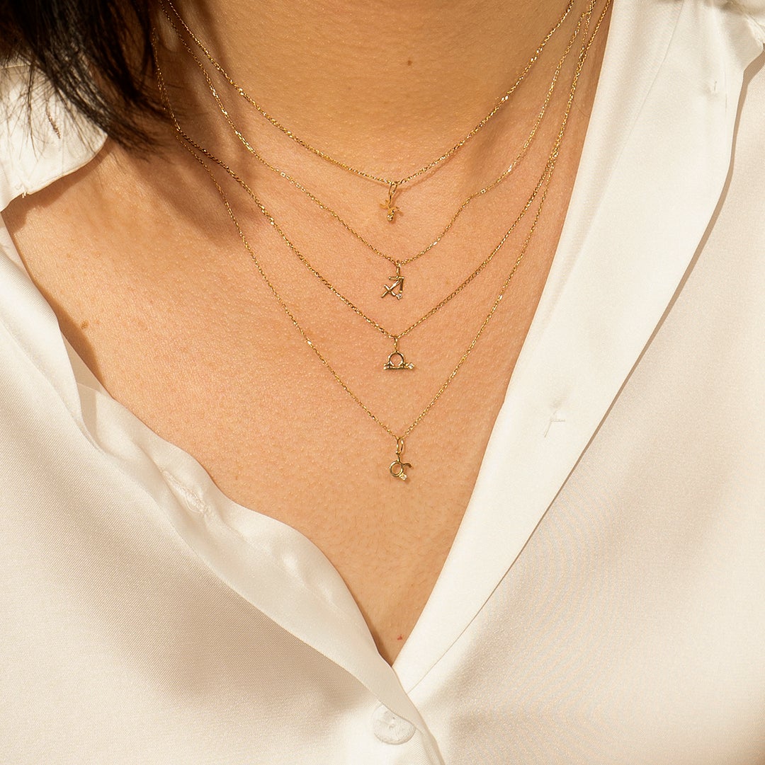 LIBRA | Zodiac Charm With Diamond Necklace Charms AURELIE GI 