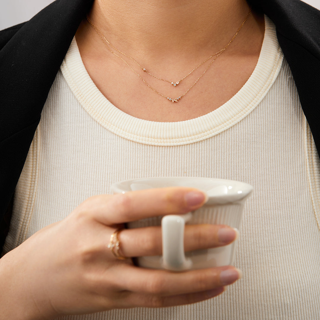 CAMI | Pear and Round White Sapphire Necklace Necklaces AURELIE GI 