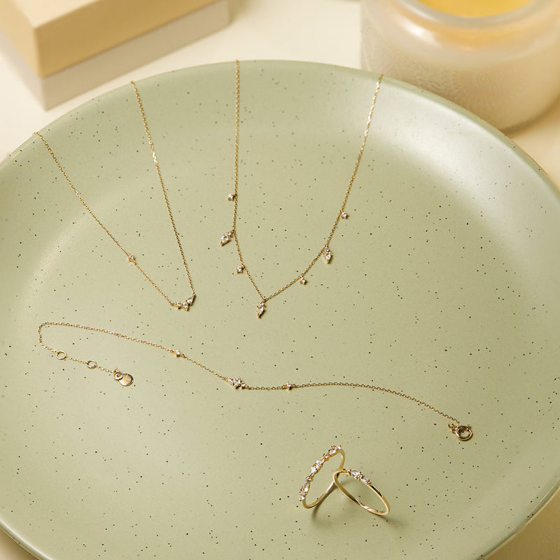 AURORA | Pear and Baguette White Sapphire Necklace Necklaces AURELIE GI 